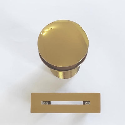 Válvula y tapa de rebosadero para bañeras en dorado brillante - Entorno Baño