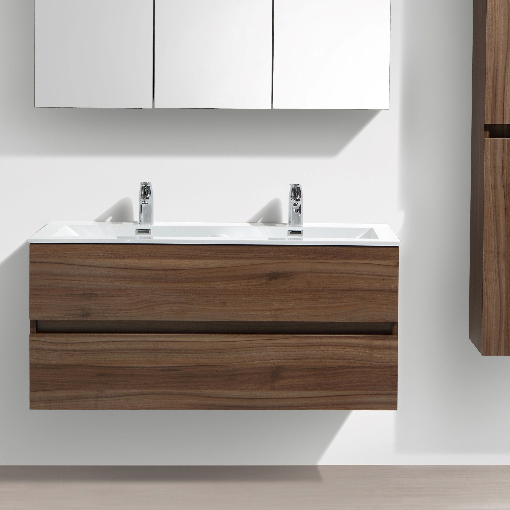 Mueble lavabo + lavabo doble 120 cm FORTINA roble claro – Entorno Baño