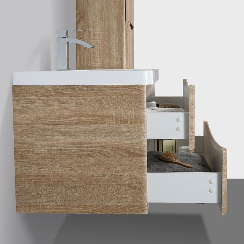 Mueble Lavabo + Lavabo 90 cm MONTADO - Roble Claro PIACENZA - Entorno Bano
