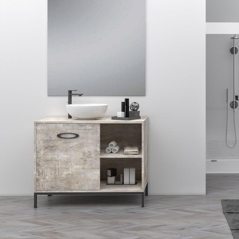 Mueble lavabo TASMANIA con patas y lavabo sobreencimera – Entorno Baño