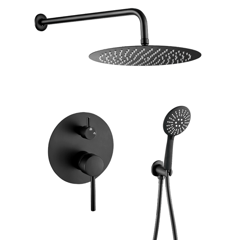 Conjunto de ducha empotrada a pared monomando redonda BORACAY