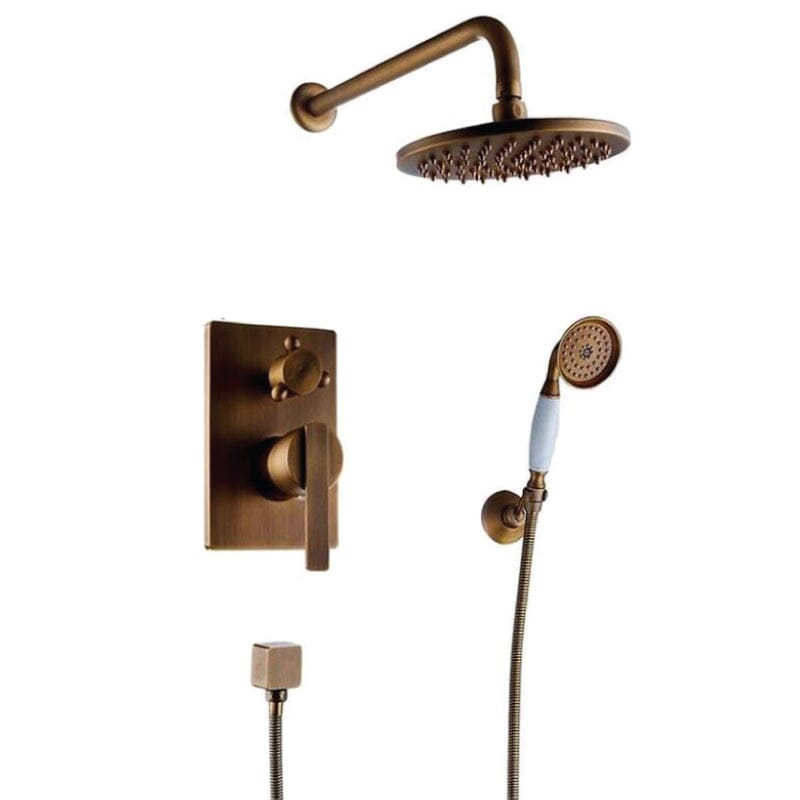 Conjunto de ducha empotrada monomando a pared FLORINA dorado