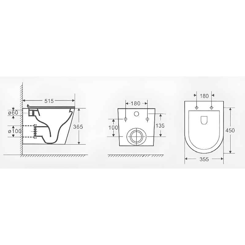 Inodoro suspendido cerámica TURIN