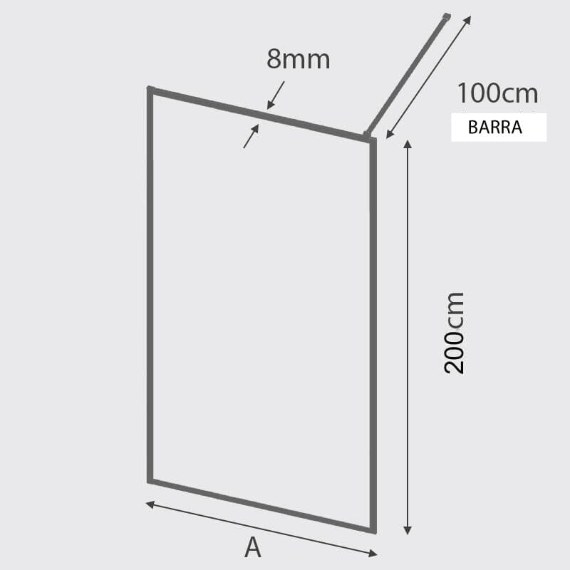 Panel fijo de ducha acanalado FRESH PERIMETRAL Negro mate - Entorno baño