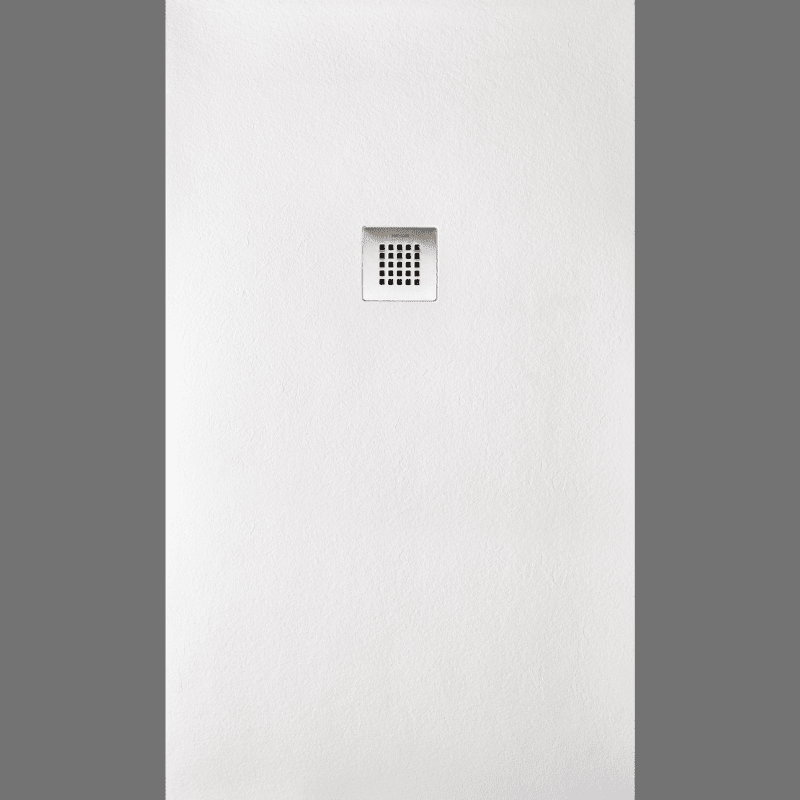 Plato de ducha extraplano STRATO con superficie de pizarra, rectangular, blanco