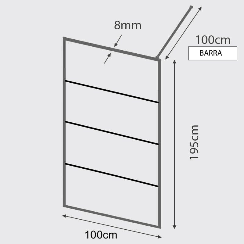 Panel fijo de ducha FRESH INDUSTRIAL líneas horizontales - Entorno baño