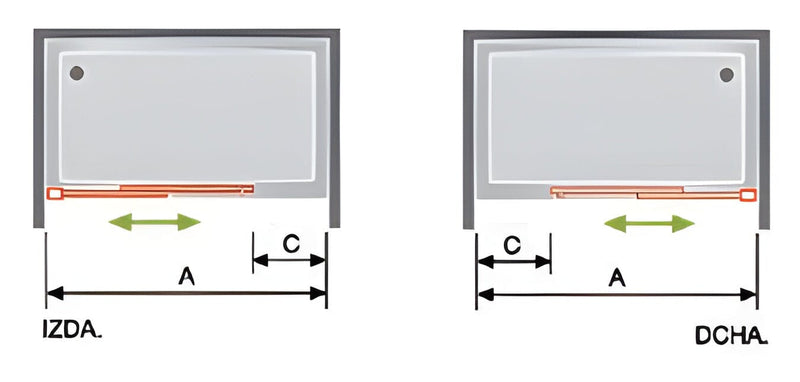 Frontal de ducha + Puerta Corredera SLIM perfil Cromado