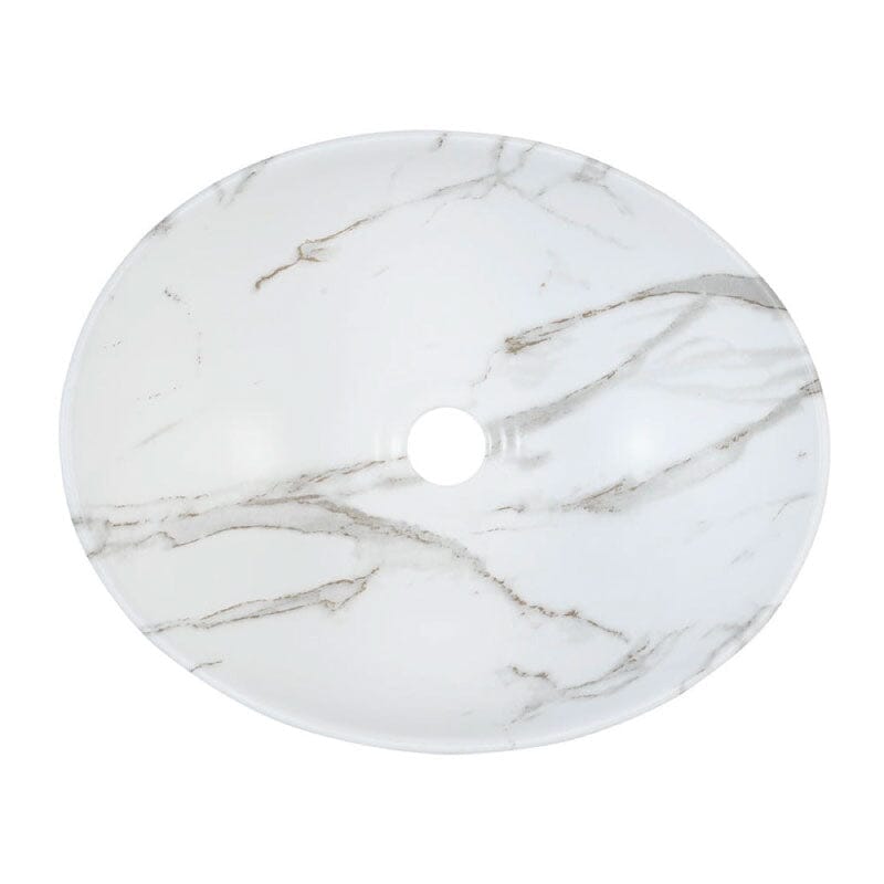 Lavabo ovalado de cerámica PATI blanco - Entorno baño