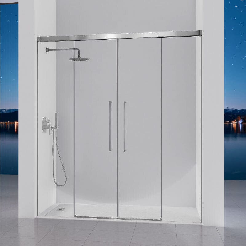 Frontal de ducha 2 Fijos + 2 Puertas Correderas PAVIA Cromado - Entorno baño