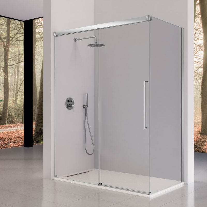 Frontal de ducha con Puerta Corredera + Lateral fijo PAVIA Cromado - Entorno baño