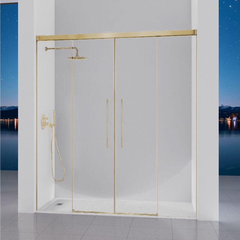 Porta de duche 2 Fixas + 2 Portas de Correr PAVIA Dourado