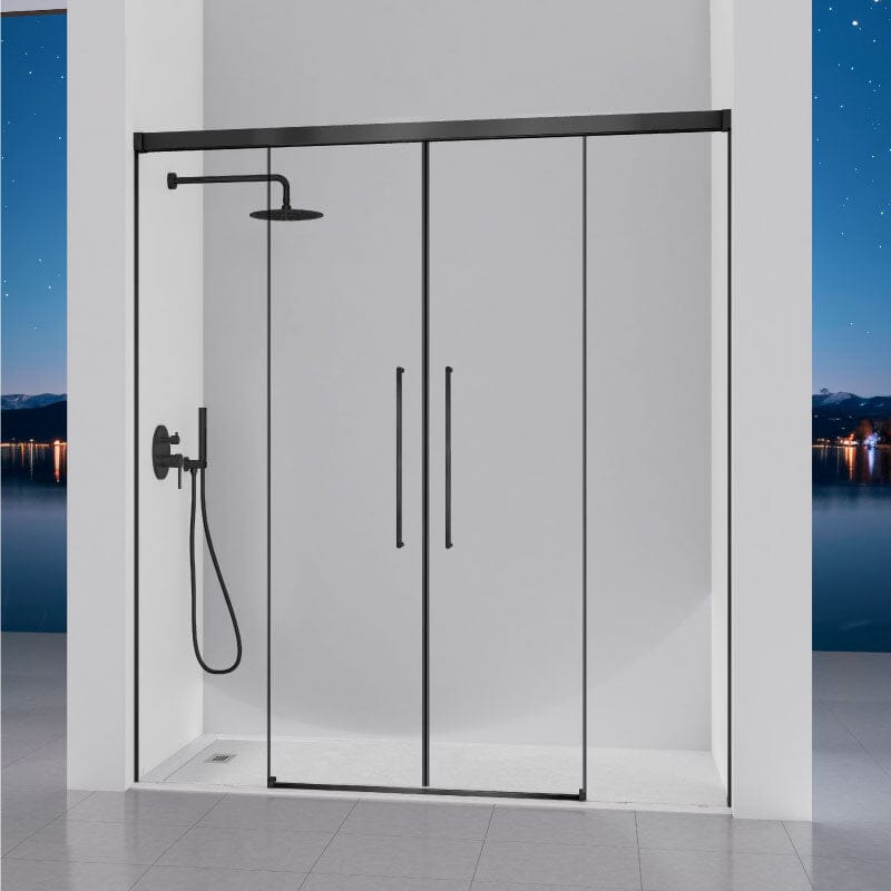 Frontal de ducha 2 Fijos + 2 Puertas Correderas PAVIA Negro - Entorno baño