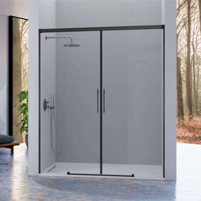 Porta de duche 2 Fixas + 2 Portas de Correr URBAN Preto