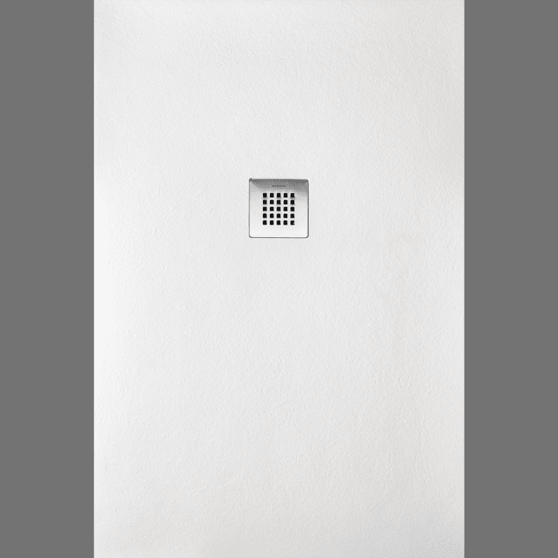 Plato de ducha extraplano STRATO con superficie de pizarra, rectangular, blanco