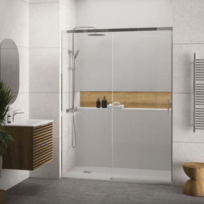 Frontal de ducha + Puerta Corredera YAIZA Cromado - Entorno baño