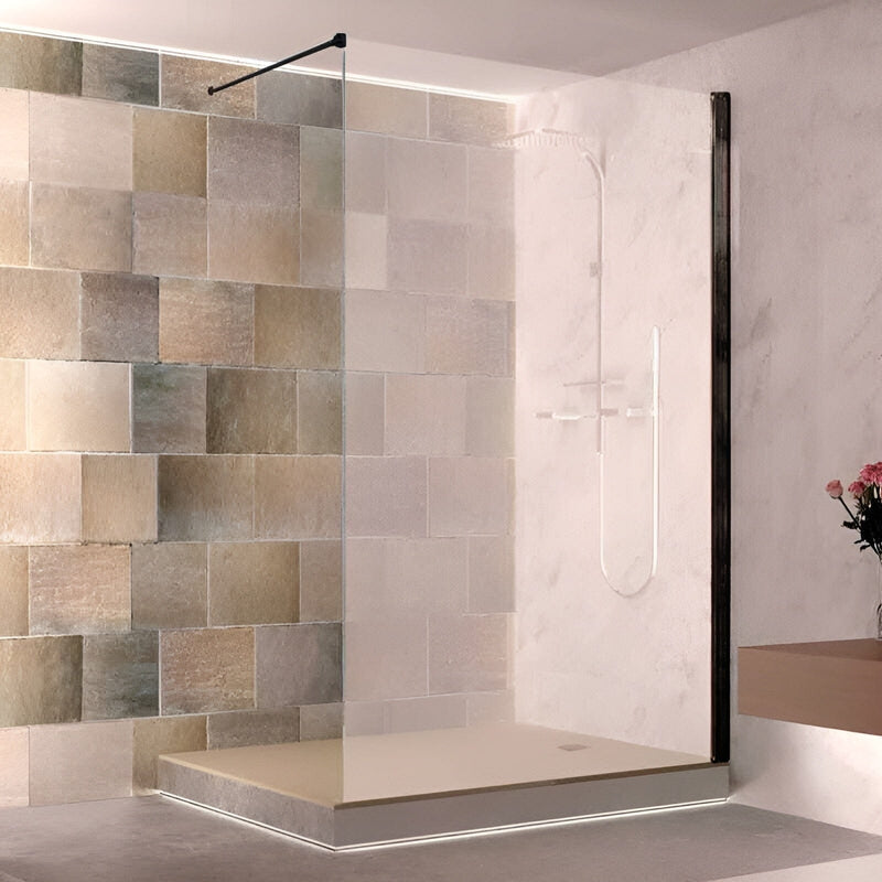 Panel fijo de ducha WALK IN Perfil Negro - Entorno baño