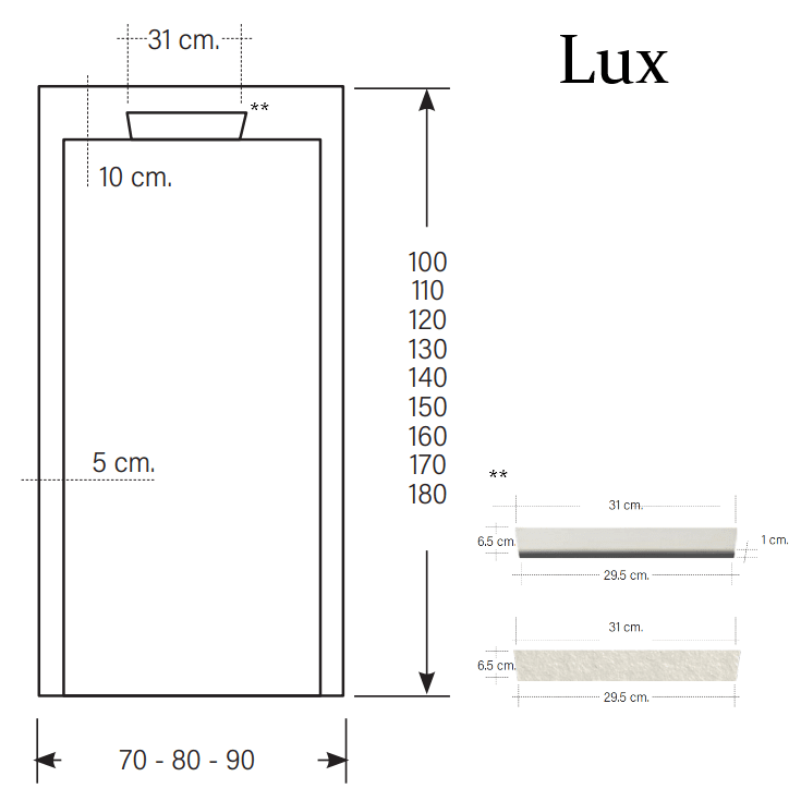 Oferta - Plato de ducha resina LUX GRIS 80x150cm
