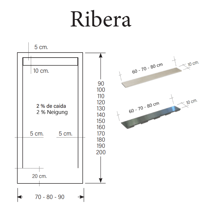 Plato de ducha pizarra RIBERA