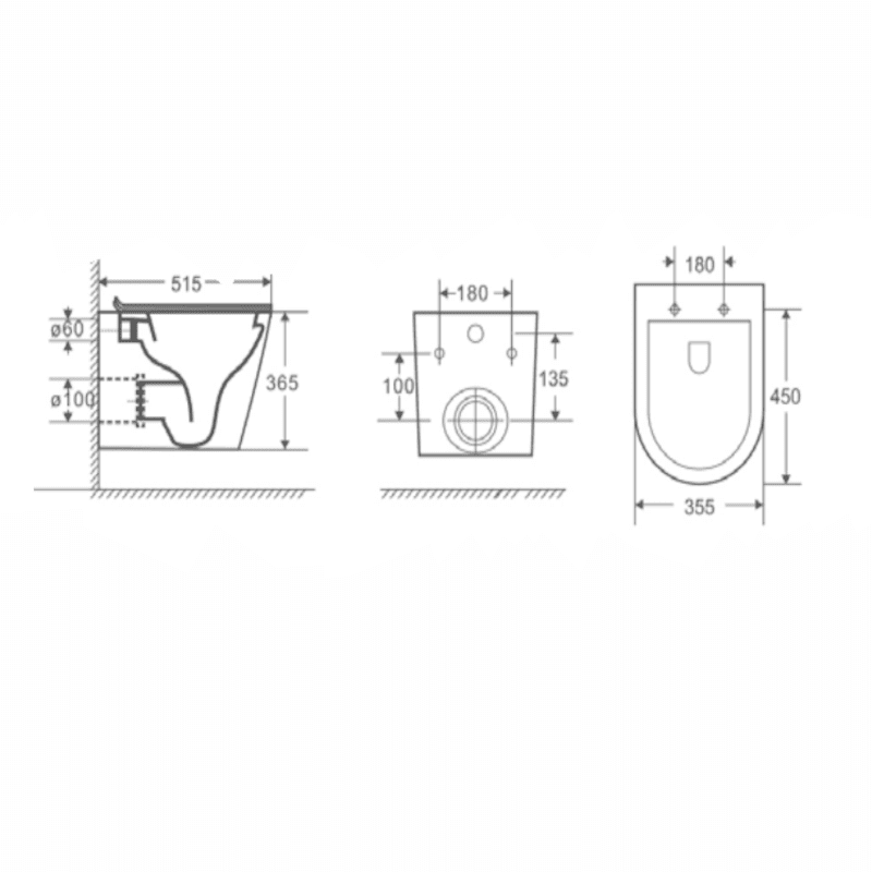 Inodoro suspendido cerámica TURIN negro