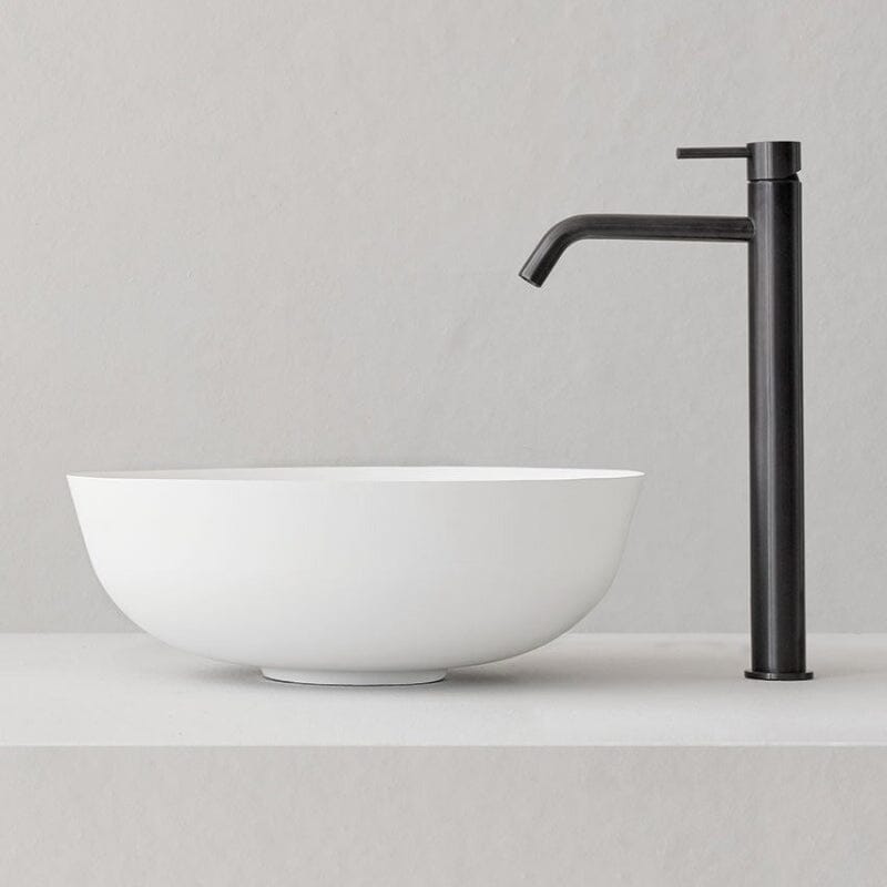 Lavabo BLANCO MATE sobre encimera redondo BOL Ø41cm marmol cultivado - Entorno Bano