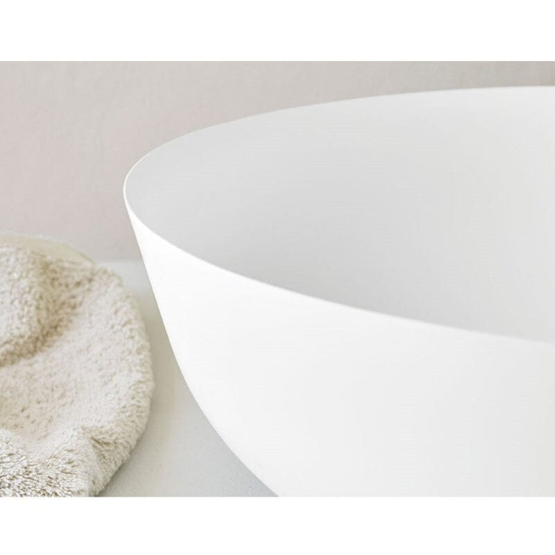 Lavabo BLANCO MATE sobre encimera redondo BOL Ø41cm marmol cultivado - Entorno Bano