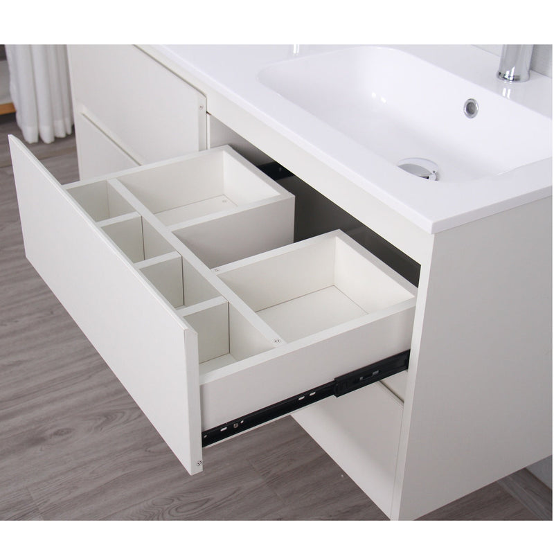 Mueble lavabo + lavabo doble 120 cm FORTINA blanco - Entorno baño