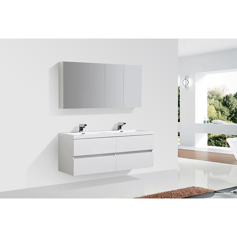 Mueble lavabo + lavabo 144cm MONTADO Lacado Blanco SIENA - Entorno Bano