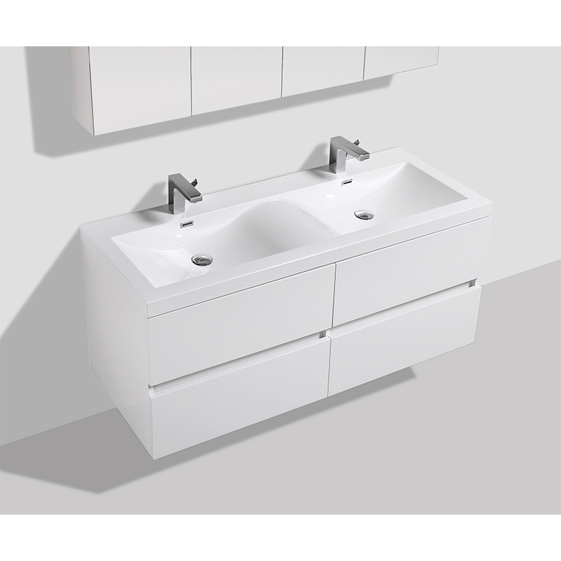 Mueble lavabo + lavabo 144cm MONTADO SIENA - Entorno Bano | Blanco Lacado 