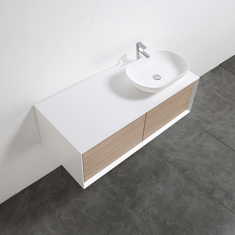 Mueble de baño MONTADO 120cm PALIO, blanco / roble claro - Entorno Baño