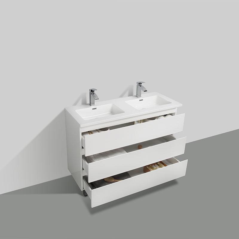 JUANIO Mueble bajo Lavabo 1 Puerta Color Blanco Brillante - Altura 64 x  Longitud 59 x Profundidad 45 cm : .es: Hogar y cocina