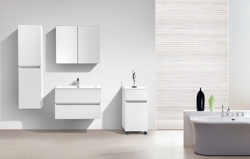 Mueble lavabo + lavabo 80cm MONTADO Lacado Blanco SIENA - Entorno Bano