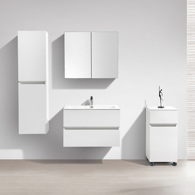 Mueble lavabo + lavabo 80cm MONTADO Lacado Blanco SIENA - Entorno Bano