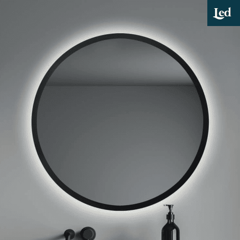 Espejo de baño con LED ESTANY negro - Entorno Baño