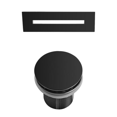 Válvula y tapa de rebosadero para bañeras en negro mate - Entorno Baño