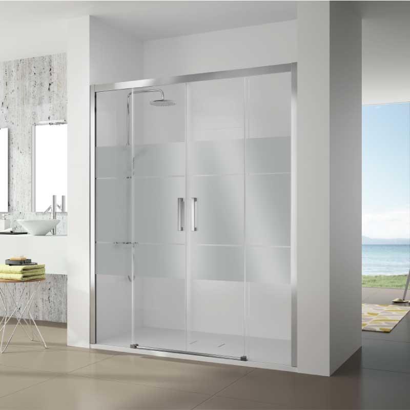 Frontal de ducha + Puerta Corredera S400 cromado - Entorno Baño