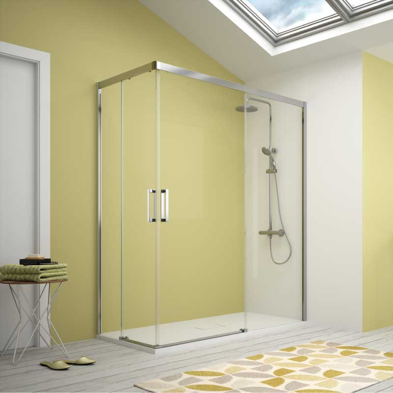 Angular de ducha 2 Fijos + 2 Puertas Correderas S400 - Entorno baño