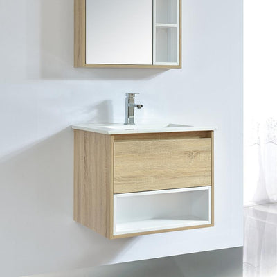 Mueble lavabo FRAME 60 cm en acabado de fibra de madera roble. Roble