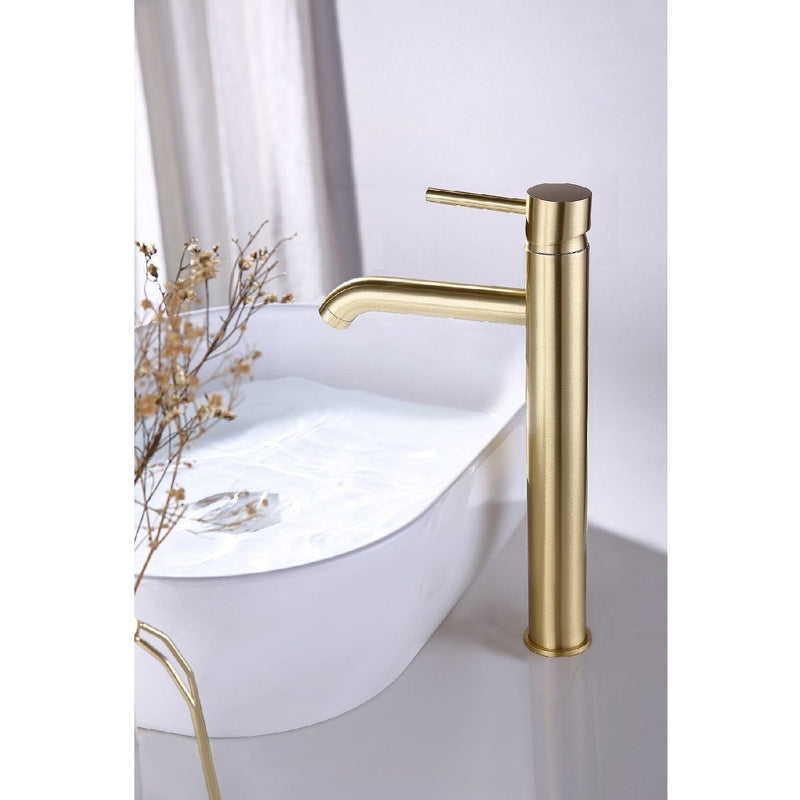 Grifo monomando ALTO para lavabo PICO dorado - Entorno baño
