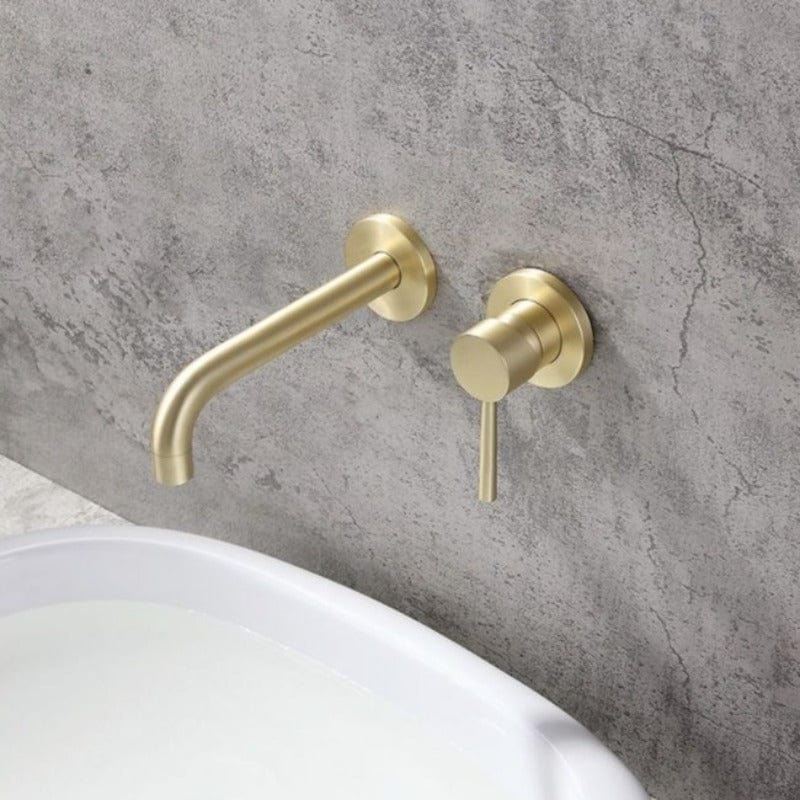 Grifo lavabo empotrado monomando PIZO dorado - Entorno baño