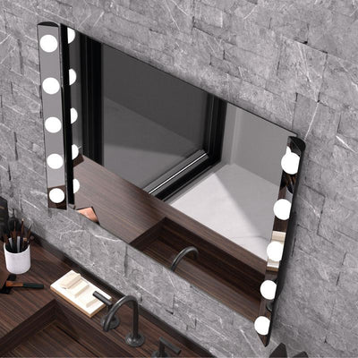 Espejo de bano HOLLYWOOD con apliques LED luz fria