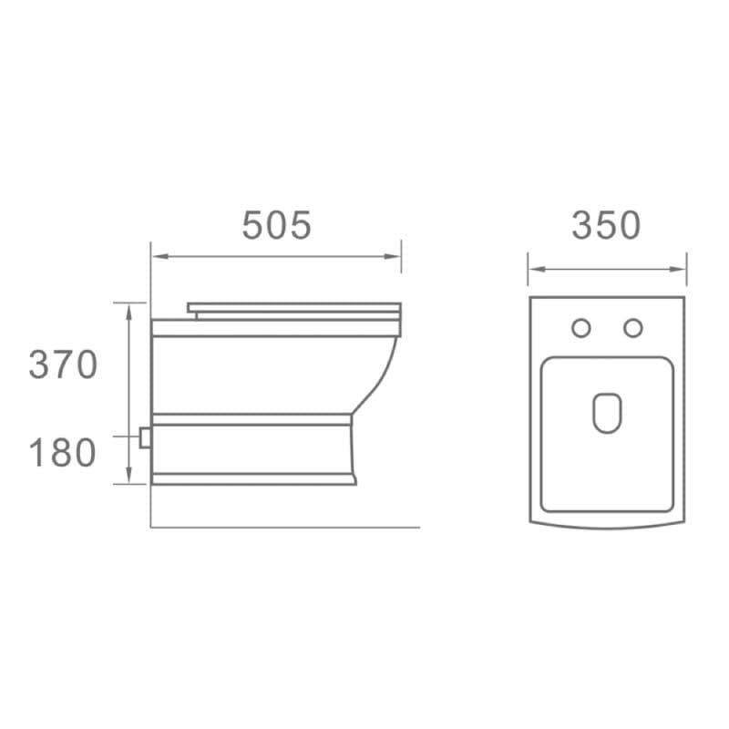 Inodoro de cerámica suspendido retro MECHELL - Entorno baño