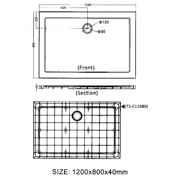 Plato de ducha 80x120cm LISCIO rectangular extra plano SoliCast® - Entorno Bano