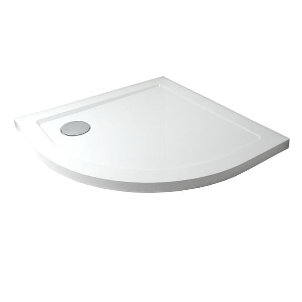 Plato de ducha 80x80cm LISCIO cuarto de circulo extra plano de SoliCast® - Entorno Bano