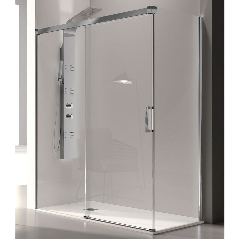 Frontal de ducha + Puerta corredera GLASÉ perfil cromado - Entorno baño
