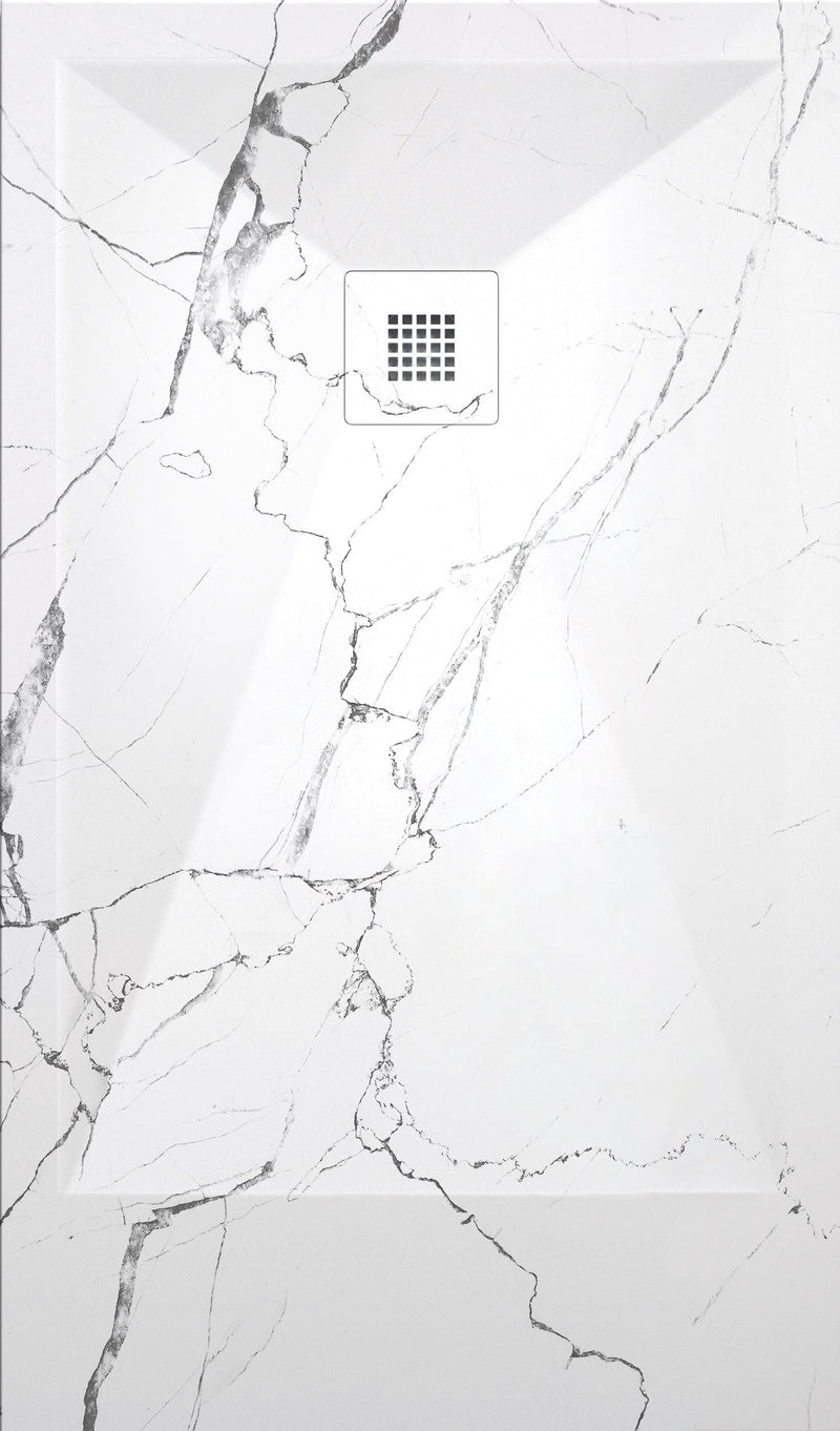 Plato de ducha extraplano con resina Blanco 70x180 cm