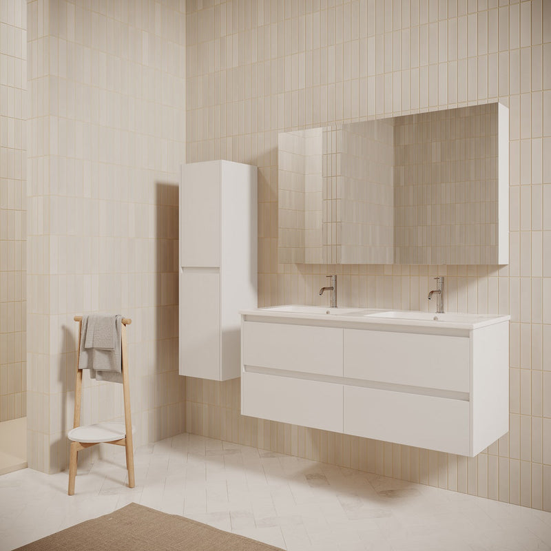 Mueble lavabo + lavabo doble 120 cm FORTINA blanco - Entorno baño