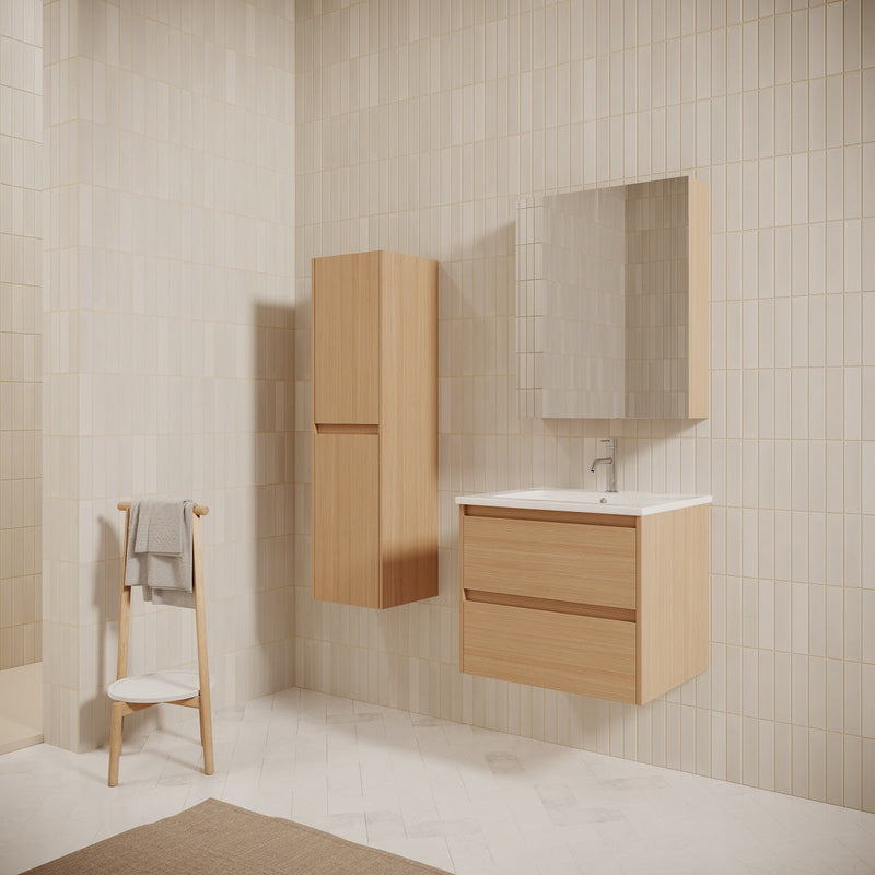 Mueble lavabo + lavabo 60 cm FORTINA roble claro - Entorno baño