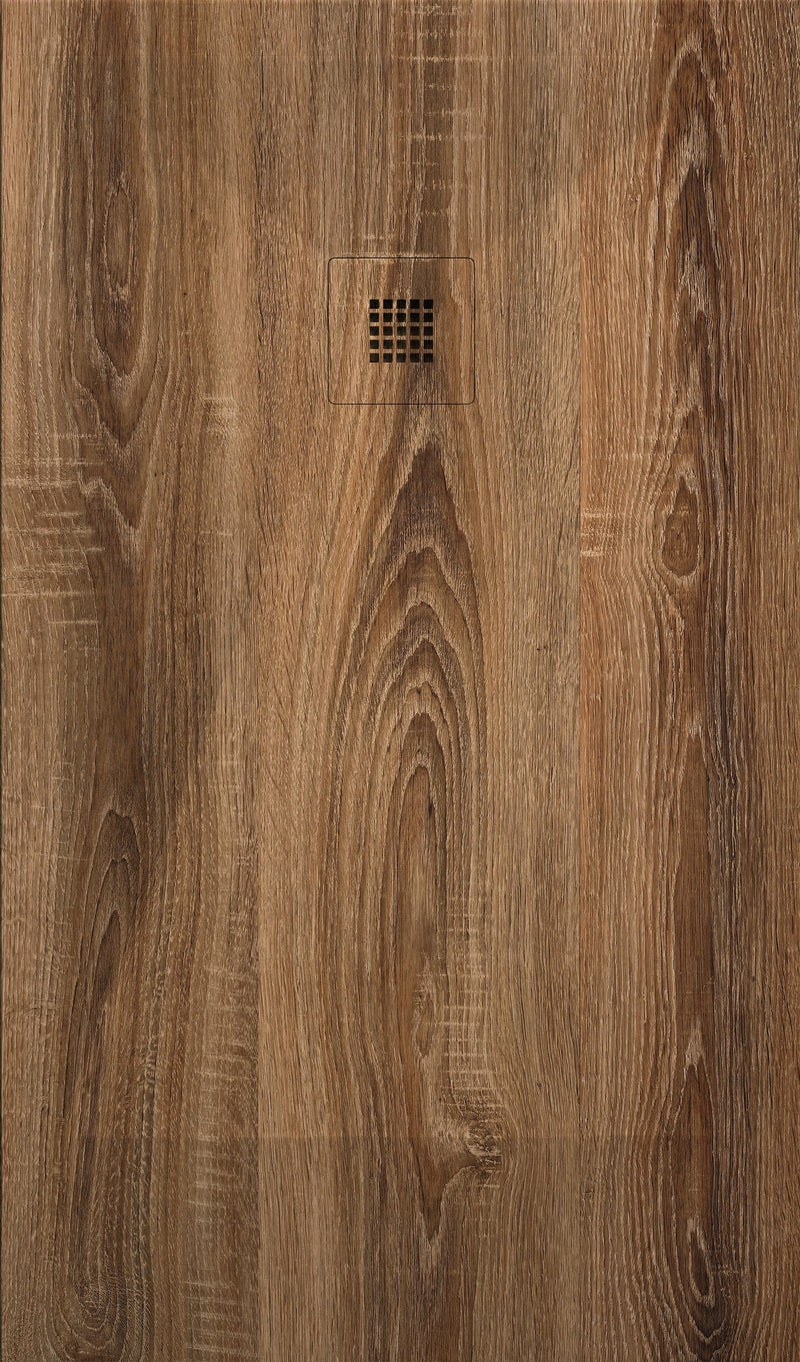 Plato de ducha diseño madera roble nogal textura pizarra - Entorno Baño