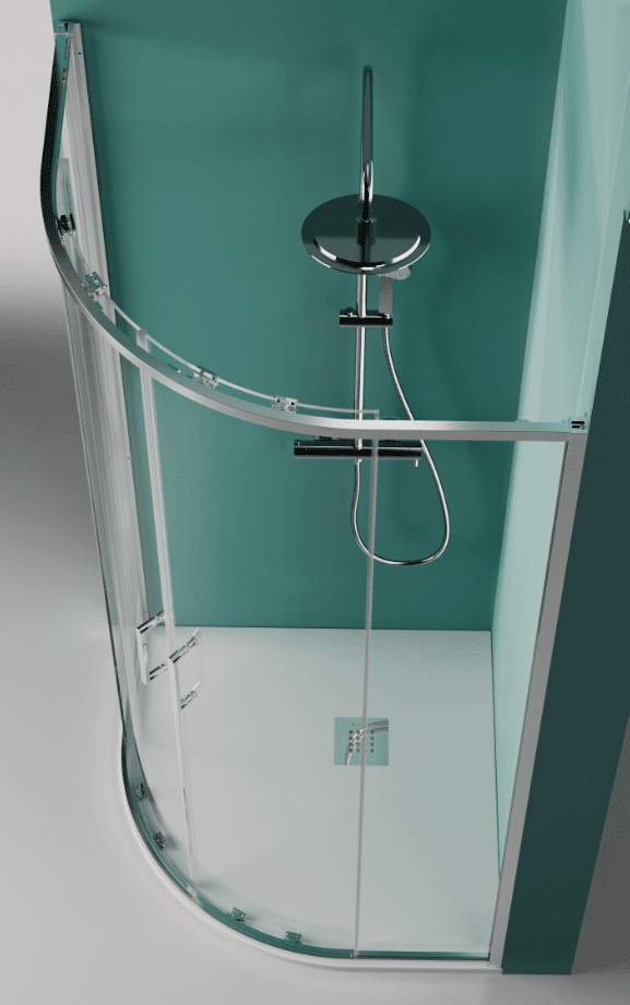 Mampara de ducha PRISMA semicircular cromado - cristal 6 mm - Entorno Baño