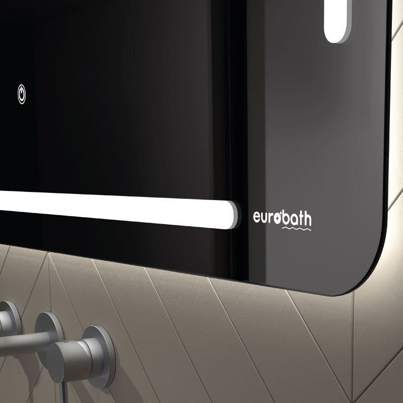 Espejo de baño SATUNA. Luz fría LED integrada en el espejo - Entorno baño